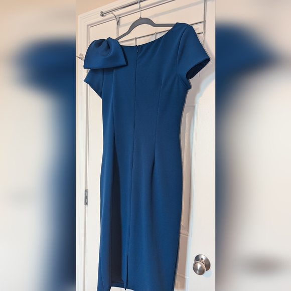 Betsy & Adam Bow-Embellished Sheath Dress, Size 12, Color:Indigo - Picture 13 of 16